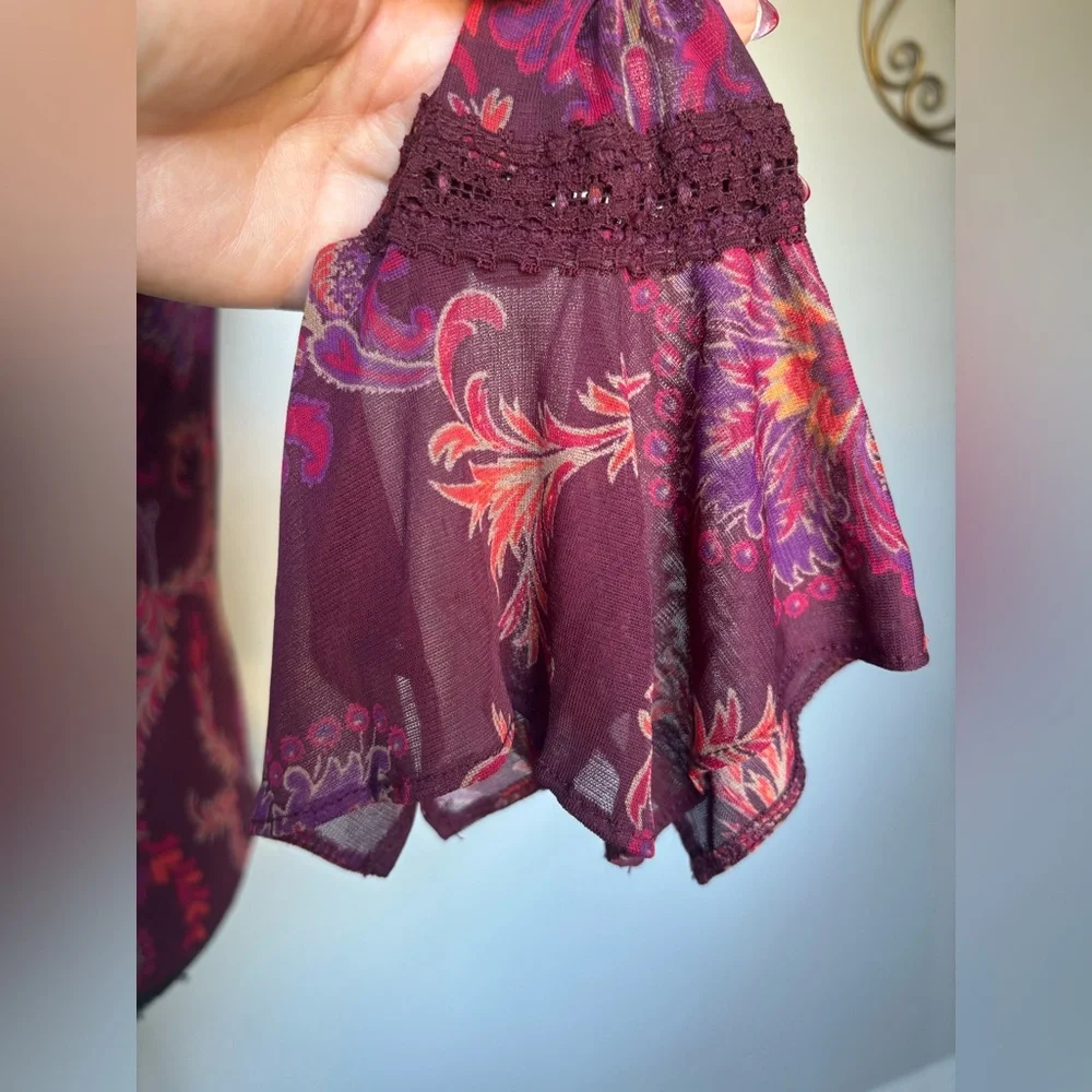 Express Burgundy Floral Blouse - Picture 10 of 13